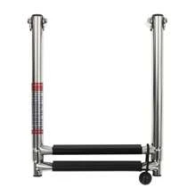 Marine 2-Step Boat Telescoping Ladder, Docks 270° Rotatable Telescoping Ladder, Stainless Steel Boat Floding Ladder, Swimming Pool Wall Mounted Stainless Steel Ladder - Silver - View 10