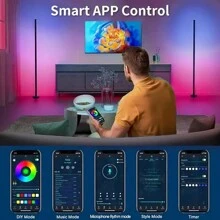 AMILL 1/2pcs Smart RGB LED Floor Lights With Music Sync,App ,USB Powered Multi-Color Mood Lighting For Living Room,Gaming Room,Parties,And Events,Lights For Living Room - Multi-color light - View 8