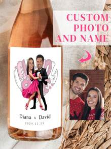 Customized Personalized Wine Bottle Labels, Personalized Face Wine Bottle Labels, Custom Wine Labels, Birthday Wine Labels, Engagement Wine Labels, Birthday Gifts, Personalized Wedding Wine Labels, Wedding Wine Labels, Wedding Gifts, Printed Wedding Gifts, Engagement Gifts,Wedding Essentials - Multicolor - View 17
