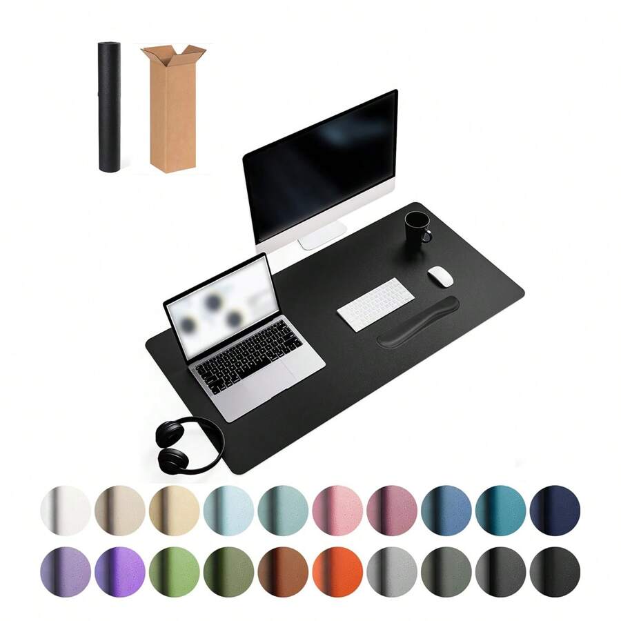 1 件 FATES 键盘腕托记忆泡沫、桌垫、鼠标垫、防水 PVC 皮革桌保护垫、超薄大号桌面吸墨纸、易清洁笔记本电脑桌书写垫，适用于办公室工作/家庭/装饰