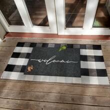 Welcome Mat Door Mats Outdoor With Non Slip Rubber Backing Front Door Mat Easy To Clean Indoor Doormat For Entrance,High Traffic Areas,Patio Black - Grey - View 5
