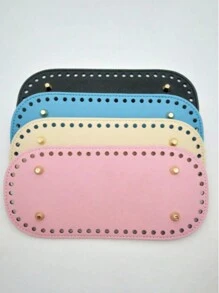 8.66 X 3.94 Inch Oval-Shaped Perforated Handbag Bottom Base, Faux Leather Lining, Suitable For Handbag, Shoulder Bag, Wallet Making Accessories, Wallet Making Materials, Handbag Structure, Crochet Texture - Multicolor - View 3