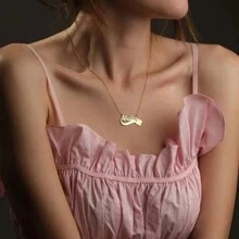 优雅可定制 18K 镀金不锈钢四叶草吊坠项链 - 个性化英文名字，适合情人节、圣诞节、周年纪念和毕业礼物 - 彩色 - 查看 6