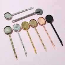 10pcs Simple DIY Hairpins Blank Base Setting Fit 12mm Cabochons Hairpin Fashion Jewelry Making Accessories Findings