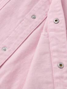 Balabala 吐溫女孩牛仔夾克，時尚春季外套 - 紅色調 - 查看 5