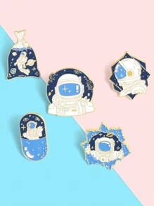 1pc Cute Astronaut Brooch, Space Theme Series All-Match Pin Accessory - Multicolor - View 2