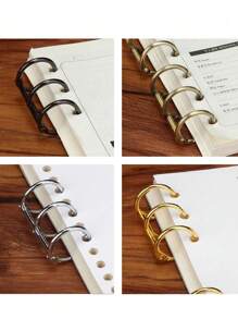 2 piezas de anillos para encuadernación de libros, anillos sueltos para hojas sueltas, anillos abiertos para calendario, diario, colores surtidos, anillos de hojas sueltas de fácil apertura y cierre, accesorios de calendario
