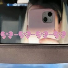 2pcs Of Cute Bow Waterproof Car Stickers - Perfect For Car Windows And Laptops, Girl Accessories, Car Stickers, Cute - one-size - View 2