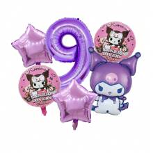 Sanrio 6PCS Sanrio Digital Balloon Kuromi Fashion Creative Digital Aluminum Film Balloon Family Banquet Ambience Dress Up Kuromi Anime Doll Background Decoration Kuromi Party Surprise Theme Wall Decoration Kuromi Holiday Anniversary Scene Setting Parts,Kuromi,Kuromi Birthday,Kurumi