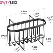 1pc Sponge Holder For Kitchen Sink - Movable Kitchen Sink Caddy With M Shape Hook, Stainless Steel Hanging Sponge Caddy For Dish Sponge, Brush, Sink Stopper Organizer In Double Bowl Sink, Black - Multicolor - View 7