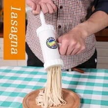 6pcs Manual Plastic Pasta Maker With 5 Molds, Kitchen Tool Set For Home Use - White - View 3