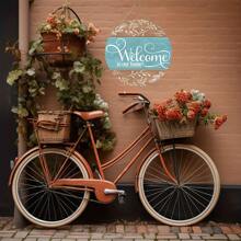 Attractive "Welcome To Our Home" Round Wooden Signage - Perfect For Front Doors, Porches, Living Rooms, Bedrooms, Gardens And Courtyards | Interior/Outdoor Wall Art