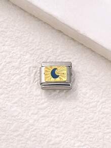 1 件不锈钢意大利模块手链组件，带有爱心、月亮、英文等图案，DIY 制作手链项链首饰，可自由搭配不同风格 - 義大利模組 - 查看 8