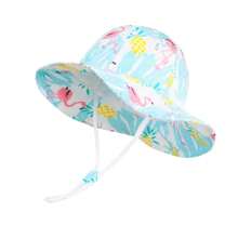 可调节婴儿/幼儿遮阳帽，宽檐夏季户外帽，带下巴系带，适合女婴 - 女童盆帽 - 查看 18