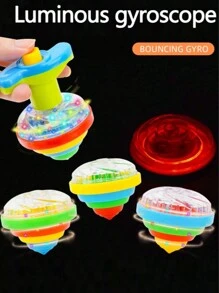 1 件有趣的 LED 灯光音乐陀螺玩具、闪光旋转陀螺玩具、发光音乐旋转玩具、儿童灯光玩具、儿童黑暗派对用品、男孩和女孩的生日礼物、圣诞礼物（部分颜色随机，