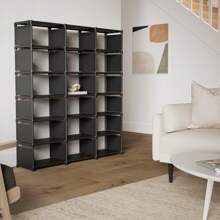 18-Cube Extra Large Book Shelf, DIY Cube Storage Organizer For Bedroom, Living Room, Home Office - Black - Black - View 9