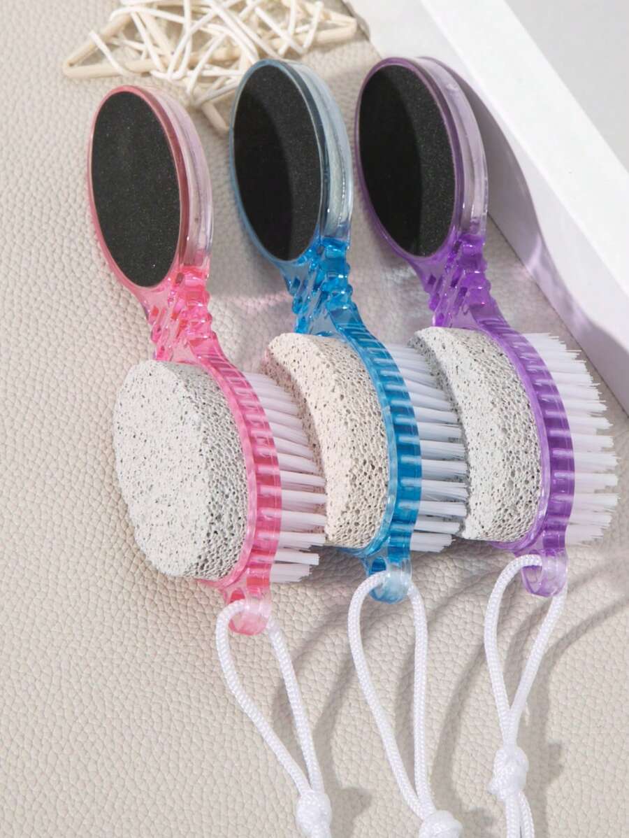 1/2pcs, (4 In 1) Pedicure Paddle Kit Tool With Pumice Stone For Feet, Foot Hand Toe Nail Cleaning Brush, Metal File And Emery Board, Manicure Foot Rasp Callus Remover Pedi Set - Multicolor - View 1