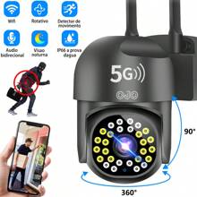 2NLF® 5G Cámara de Monitoreo HD (5G Estable) | Color Negro/Blanco Opcional + Alarma de Detección de Movimiento + Instalación Fácil | Visión Nocturna a Color Total Iluminada (Visión Clara 24h) + Control de Movimiento por Voz + Audio Bidireccional | Compatible con Sistema EseeCloud | Ideal para Interiores/Exteriores: Hogares, Oficinas, Jardines, Garajes (Compartir Acceso Disponible) | Manual en Español Incluido - Negro - Ver 2