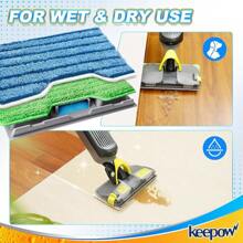 Reusable Vacmop Replacement Pads Compatible With Shark Vac Mop VM252 VM200 VC205 VM250 /QM250 VM190 VM200P12, Washable Vacuum Mop Pad Refills, Upgraded Design Of Dirt Chamber (1+2+2+2 Pads) - Green - View 9