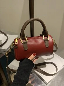 New Simple Korean Style Retro Shoulder Crossbody Pillow Shape Small Bag, Niche Design Women Handbag - Red - View 1