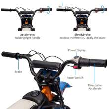 Danolapsi Kid Electric Dirt Bike,24V Electric Motorcycle,Off-Road Bike Motocross With 250W 13.6MPH Fast Speed,Leather Seat,Twist Grip Throttle,Metal Suspension,Air-Filled Tires,Ride On Toys For Teen - 藍色 - 查看 4