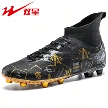 STARNOVO Zapatos de fútbol con tacos largos, para hombres y mujeres, cuello elástico para mayor comodidad, adecuados para entrenamientos y partidos en césped artificial, tacos de fútbol profesionales (Nota: El color de las suelas puede variar ligeramente debido al ángulo de la fotografía)