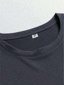 男士英式 H 设计休闲短袖 T 恤和裤子 2 件套服装 - 灰色 - 查看 6