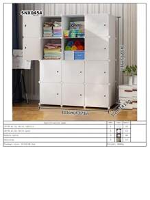 Gabinete de almacenamiento de ensamblaje con lámina de resina minimalista, armario de plástico multicapa, de fácil montaje y uso doméstico independiente - Multicolor - Ver 13