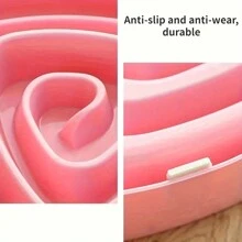 1pc Pink Slow Feeding Dog Lover And Dog Mom Love Bowl, Heart-Shaped Anti Slip Maze Puzzle Bowl, Anti Choking Small To Medium-Sized Dog Lover And Dog Mom Love Cat/Dog Lover Gift And Dog/Cat Mom Love Pet Food Bowl, Easy To Clean, Prevents Rapid Eating, Promotes Digestive Health