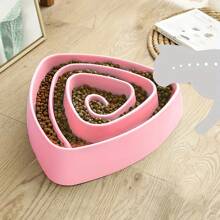 1pc Pink Slow Feeding Dog Lover And Dog Mom Love Bowl, Heart-Shaped Anti Slip Maze Puzzle Bowl, Anti Choking Small To Medium-Sized Dog Lover And Dog Mom Love Cat/Dog Lover Gift And Dog/Cat Mom Love Pet Food Bowl, Easy To Clean, Prevents Rapid Eating, Promotes Digestive Health