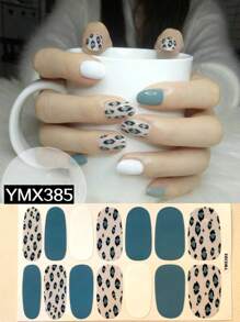 Leopard Print, Y2K Style Mix & Match Full Cover Nail Stickers, Easy To Apply With Dotted Lines Nails - Multicolor - View 37