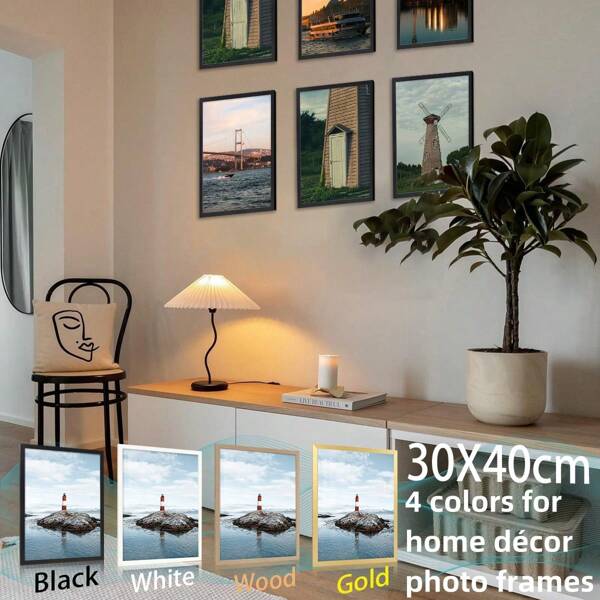 1 pièce/3 pièces Cadre photo minimaliste pour la décoration de la maison 30x40cm (convient aux papiers photo 28,2x38,2cm), adapté comme cadeau de Saint-Valentin ou du Nouvel An pour la famille ou les bien-aimés, peut être placé horizontalement ou verticalement