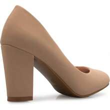 Women's Classic Round-Toe Platform Pumps High Block Heel - Adorable,-2025 - 灰褐色磨砂皮 - 查看 2