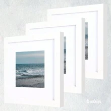 1 件/3 件套装方形简约设计相框，4x4 英寸、5x5 英寸、6x6 英寸、8x8 英寸，带随机纸板插件，非常适合情人节或节日礼物