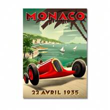 1pc Wall Arts Posters Vintage Car Races Monaco Prix F1 Racing Poster Canvas Painting Grand Prix Edition Racing Wall Art Pictures Home Decor Frameless - Multicolor - View 52