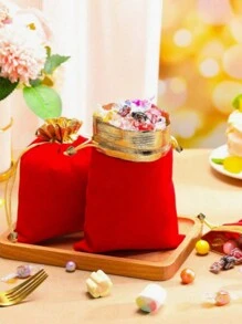 10 piezas de Bolsas de terciopelo con cordón, adecuadas para joyería, regalos de boda, recuerdos preciados, fiesta de cumpleaños, inauguración de la casa, promoción, Día de San Valentín, Año Nuevo 2025, Bolsas de terciopelo con cordón, Bolsas de terciopelo para joyería, Adecuadas para bolsas de regalo rojas de boda, recuerdos de fiesta, suministros festivos