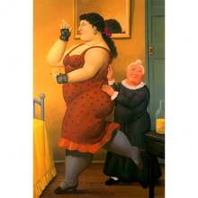 1pc Vintage Fernando Botero Art Dik Persoon Canvas Schilderij Paar Dansende Prints Muurschildering Grappige Figuren Muurkunst Poster Voor Woonkamer Decor Geen Lijst