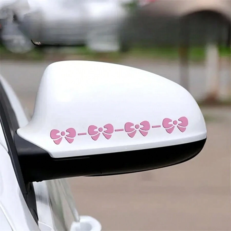 2pcs Of Cute Bow Waterproof Car Stickers - Perfect For Car Windows And Laptops, Girl Accessories, Car Stickers, Cute - one-size - View 1