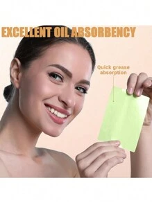 3-pak bibułek matujących, przenośne narzędzia do makijażu pochłaniające nadmiar sebum dla mężczyzn i kobiet, ręcznik do mycia twarzy, bibułka matująca (zielona) - Zielony - Zobacz 5
