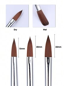 3PCS Acrylic Nail Brush Set 6/10/12 Size Acrylic Brushes For Acrylic Powder Application Nail Art Extension And DIY Carving Manicure Nail Art Tools