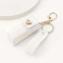 1pc Solid Color PU Lipstick Holder Bag Women's Makeup Keychains,Portable Buckle Lipstick Bags Wallet Keychain Mini Storage Bag For Women Gift Solid Color Lipsticks Protective Cover,Boho Vibes - Multicolor - View 5