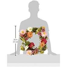 Nearly Natural 24" Peony Wreath, 24in, MixedMother's Day Easter