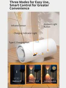 1pc Intelligent Sensor Wall Light, Easy To Install Human Motion Sensor, USB Magnetic Night Light, Decoration Atmosphere Landscape Light, Suitable For Home Decoration Deck, Wall, Garage, Terrace, Porch, Courtyard, Corridor