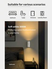 1pc Intelligent Sensor Wall Light, Easy To Install Human Motion Sensor, USB Magnetic Night Light, Decoration Atmosphere Landscape Light, Suitable For Home Decoration Deck, Wall, Garage, Terrace, Porch, Courtyard, Corridor