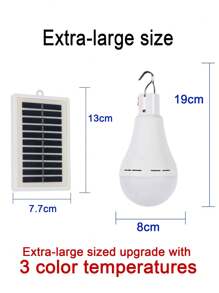 Lámpara solar para gallinero con temporizador, bombillas solares recargables para uso doméstico interior, lámparas solares para camping al aire libre, luces solares LED para cobertizo por la noche, cortes de energía de emergencia, exterior, 1 pieza - Blanco - Ver 14