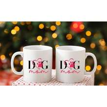 Taza de "Mamá de perro" - Taza de café divertida de 11 oz. para amantes de los perros - Regalos divertidos para papás y mamás de perros - Tazas de café y tazas con frases - Blanco - Ver 8