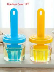 1pc Random Color Portable Barbecue Oil Brush With Storage Box, High Heat Resistant Silicone Bottle Brush Suitable For Camping BBQ, Salad, Baking, Cooking, Frying, Baking, Party And More - Multicolor - View 9