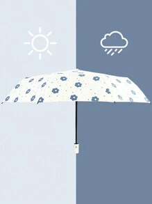 1pc Auto Open/Close Sunshade Parasol Umbrella, Foldable Weather-Proof Dual Use Rain & Sun Umbrella For Travel