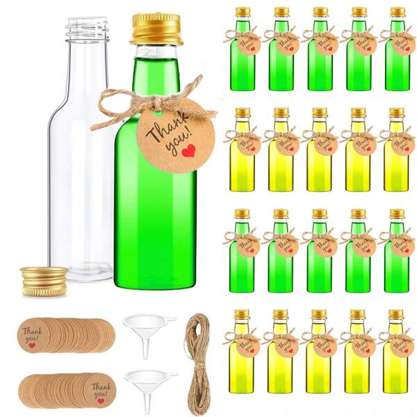 46/10/2 piezas/5 piezas/50/100 piezas Botellas mini de plástico con tapas de rosca que no se derraman fácilmente, compactas y fáciles de llevar fuera de la casa, disponibles en múltiples tamaños, para usar en bodas, arte, fiestas
