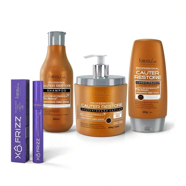 FOREVER LISS Kit Cauterização Capilar Cauter Restore Forever Liss com Xô Frizz